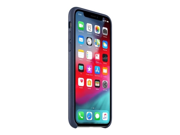 Apple - Bakdeksel til mobiltelefon - skinn - midnattsblå - for iPhone XS Max