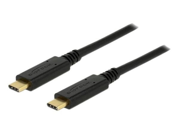 Delock - USB-kabel - USB-C (hann) til USB-C (hann) - USB 2.0 - 5 A - 50 cm - svart