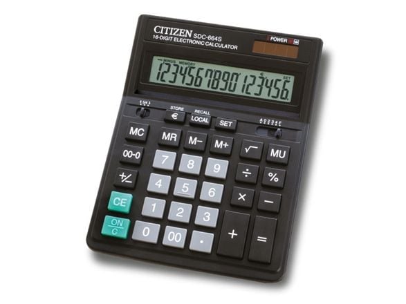 CITIZEN CALCULATOR SDC-664S OFFICE 16-DIGIT 199X153MM BLACK