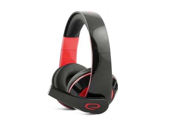 Esperanza EGH300 - Headset - fullstorlek - kabelansluten - 3,5 mm kontakt - ljudisolerande - röd