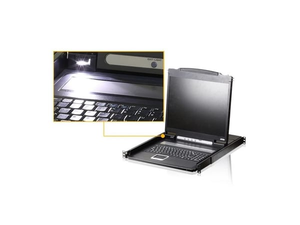 ATEN CL1000N, 1280 x 1024 pikseliä, Telineasennus, 24 W, 1U, Musta