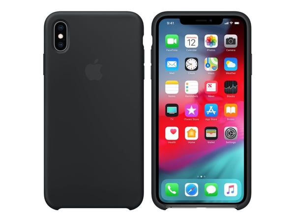 Apple - Baksidedeksel for mobiltelefon - silikon - svart - for iPhone XS Max