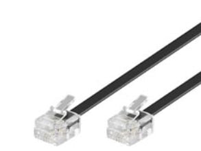 Goobay 10m RJ-11 Cable, 10 m, RJ-11, RJ-11, Sort, Hankjønn, Hankjønn