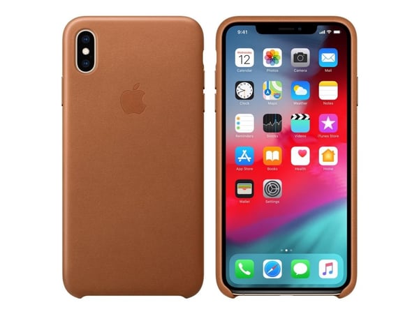 Apple - Baksidedeksel for mobiltelefon - lær - salbrun - for iPhone XS Max