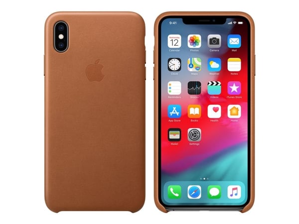 Apple - Baksidedeksel for mobiltelefon - lær - salbrun - for iPhone XS Max