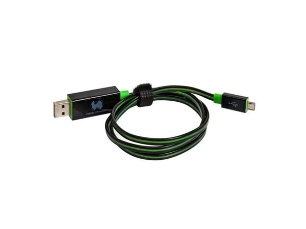 RealPower USB A/Micro-USB B 0.75m, 0,75 m, USB A, Micro-USB B, USB 2.0, Hankjønn/hankjønn, Sort, Grønn