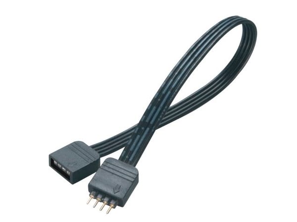Akasa - Forlengelseskabel for LED-stripelys - 4-pin intern strøm (hunn) til 4-pin intern strøm (hann) - 50 cm - svart