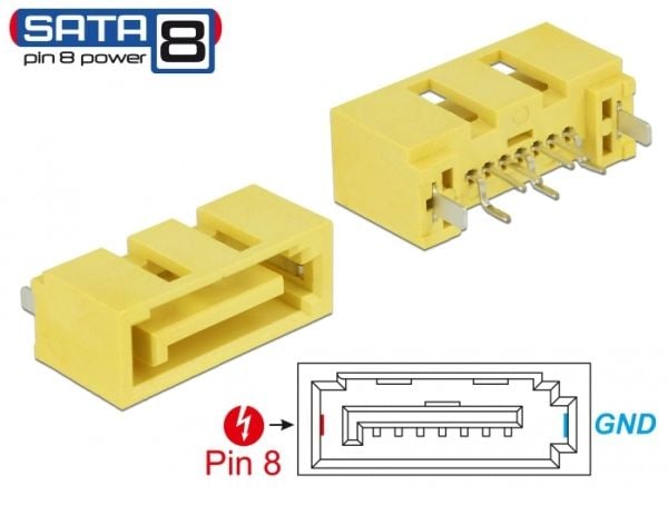 DeLOCK 89886, SATA, Gult, 6,4 mm, 17 mm, 8,4 mm, 1 stykker