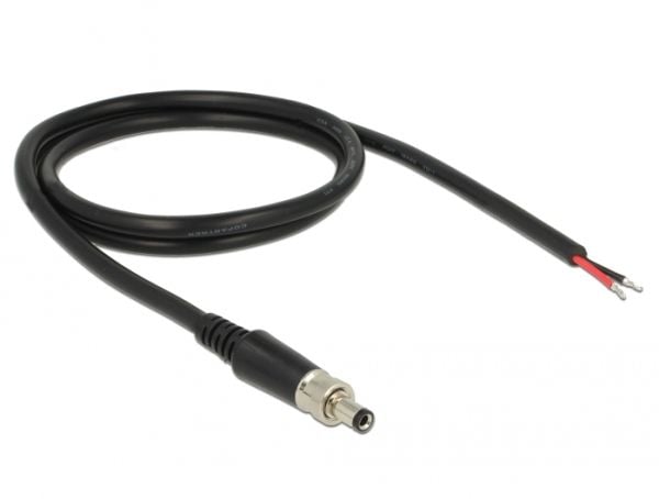 Delock - Strømkabel - DC-jackstik 5,5 mm x 9,5 mm (ID: 2,5 mm) (han) til uisoleret ledning - 18 V - 2 A - 95 cm - lajittelu