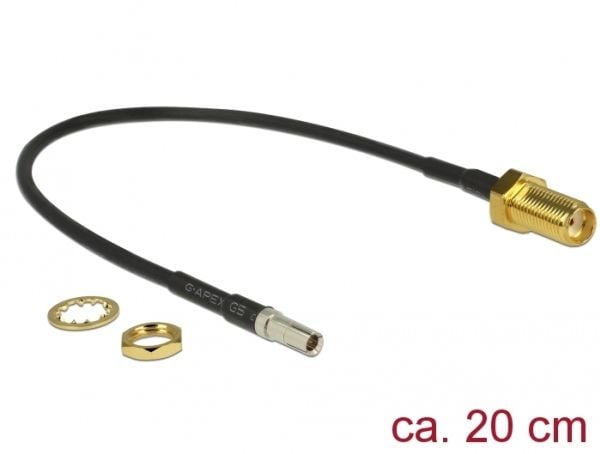 DeLOCK - Antennekabel - SMA (S) til TS-9 (S) - 20 cm - Coax - RG-174 - Svart