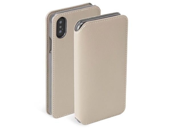 Krusell Pixbo 4 Card SlimWallet - Lommebok for mobiltelefon - beige - for Apple iPhone XS Max