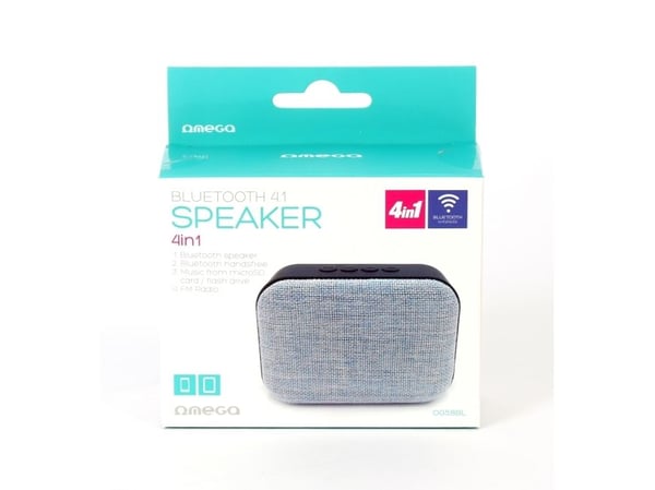 Omega OG58BL, 3 W, 20 - 20000 Hz, 80 dB, Trådløs, Sort, Blå, Nettbrett/Smarttelefon