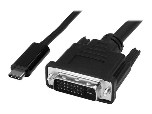 StarTech 3.3 ft / 1 m USB-C to DVI Cable - USB Type-C Video Adapter Cable - 1920 x 1200 - Black (CDP2DVIMM1MB) - USB / DVI-kabel - USB-C (hann) til...