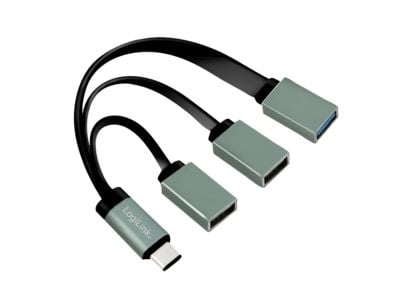LogiLink UA0315, USB 3.2 Gen 1 (3.1 Gen 1) Type-C, USB 2.0, USB 3.2 Gen 1 (3.1 Gen 1) Type-A, 5000 Mbit/s, Musta, Harmaa, USB, 1 kpl