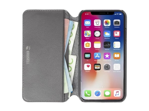 Krusell Pixbo 4 Card SlimWallet, Folio, Apple, iPhone XS Max, 16,5 cm (6.5"), Grå