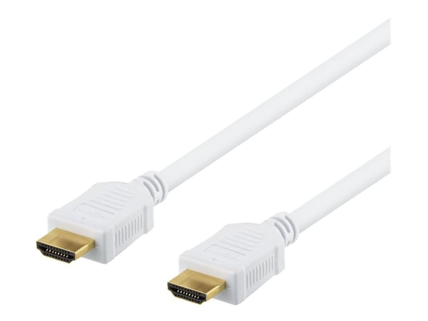 DELTACO HDMI-1015AD - HDMI-kabel med Ethernet - HDMI hann til HDMI hann - 1.5 m - hvit - 4K-støtte