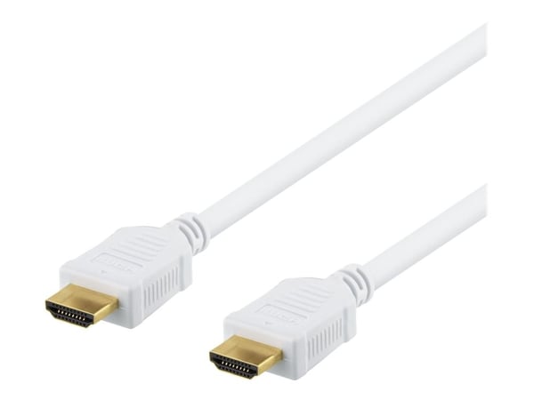 DELTACO HDMI-1080AD - HDMI-kabel med Ethernet - HDMI hann til HDMI hann - 15 m - hvit - 4K-støtte