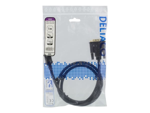 DELTACO HDMI-110D - Adapterkabel - HDMI hann til DVI hann - 1 m - svart