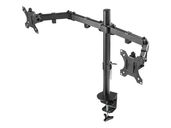 DELTACO GAMING GAM-040 - Monteringssett - for 2 skjermer - stål - svart - skjermstørrelse: 13"-32" - skrivebordsmonterbar