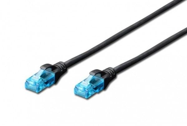 Digitus 0.25m Cat5e U/UTP, 0,25 m, Cat5e, U/UTP (UTP), RJ-45, RJ-45, Sort