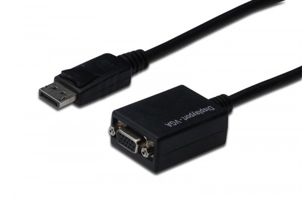 ASSMANN - DisplayPort-adapter - DisplayPort (hann) til HD-15 (VGA) (hunn) - 15 cm - formstøpt - svart