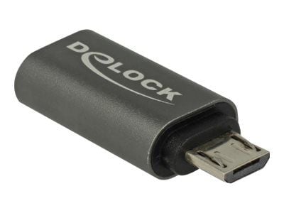 DeLOCK 65927, USB 2.0 Micro-B, USB Type-C, Antrasiitti