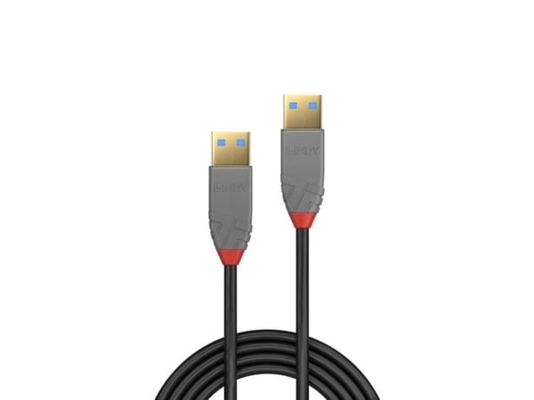 Lindy 36750, 0,5 m, USB A, USB A, USB 3.2 Gen 1 (3.1 Gen 1), 5 Gbit/s, Svart
