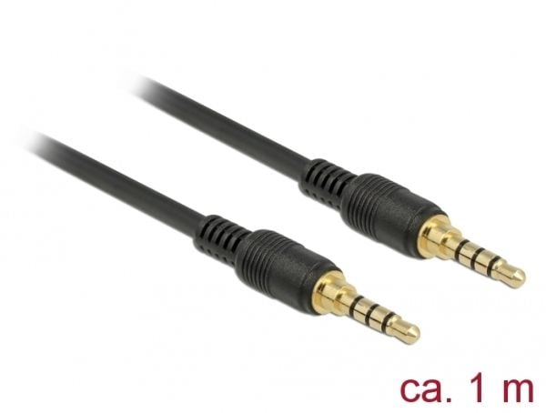 DeLOCK 85595, 3.5mm, Uros, 3.5mm, Uros, 1 m, Musta