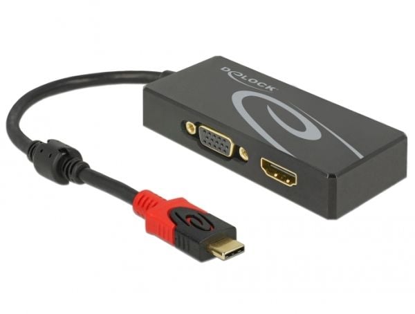 Delock - Ekstern videoadapter - USB-C - HDMI, VGA