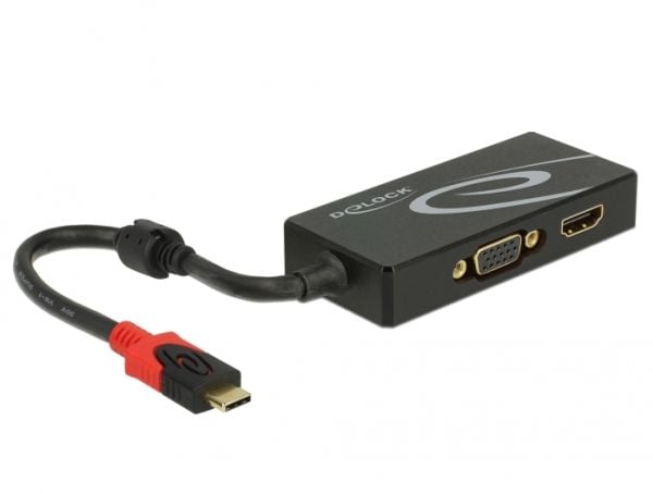 Delock - Ekstern videoadapter - USB-C - HDMI, VGA
