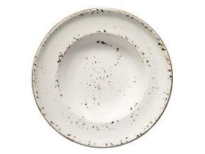 Tallerken Bonna Grain Ø27 cm Dyb Porcelæn Hvid med Brun stænk,6 stk/pk