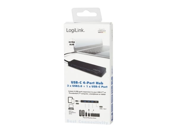 LogiLink UA0311, USB 3.2 Gen 1 (3.1 Gen 1) Type-C, USB 3.2 Gen 1 (3.1 Gen 1) Type-A, USB 3.2 Gen 1 (3.1 Gen 1) Type-C, 5000 Mbit/s, Svart, Android ...
