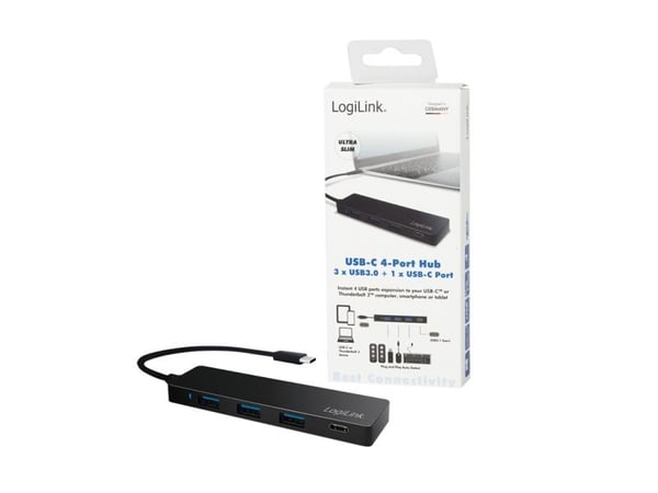 LogiLink UA0311, USB 3.2 Gen 1 (3.1 Gen 1) Type-C, USB 3.2 Gen 1 (3.1 Gen 1) Type-A, USB 3.2 Gen 1 (3.1 Gen 1) Type-C, 5000 Mbit/s, Svart, Android ...