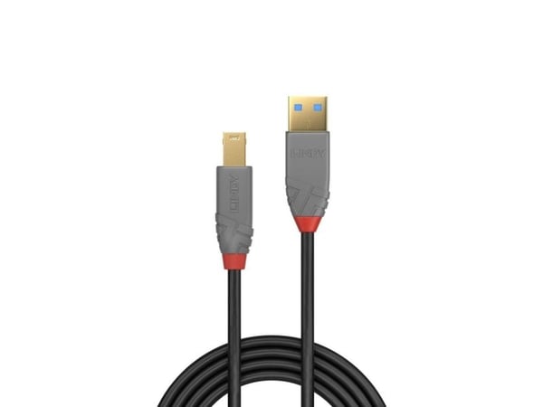 Lindy 36741, 1 m, USB A, USB B, USB 3.2 Gen 1 (3.1 Gen 1), 5 Gbit/s, Svart