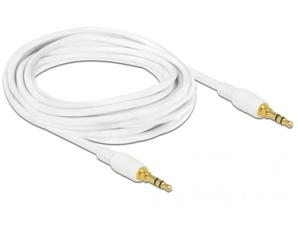 Delock - Lydkabel - mini-phone stereo 3.5 mm hann til mini-phone stereo 3.5 mm hann - 3 m - hvit
