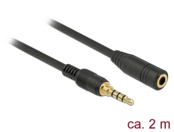 DeLOCK 85631, 3.5mm, Uros, 3.5mm, Naaras, 2 m, Musta