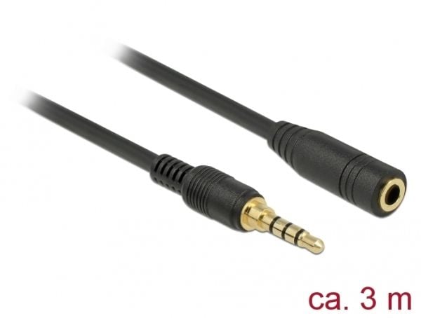 DeLOCK 85633, 3.5mm, Uros, 3.5mm, Uros, 3 m, Musta