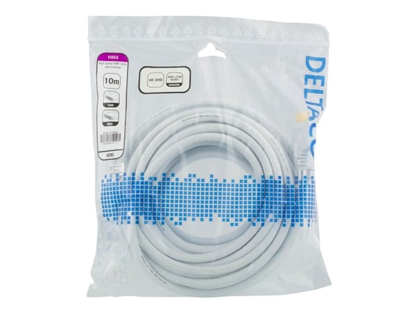 Høyhastighets HDMI-kabel DELTACO 10m, Ethernet, 4K UHD, svart / HDMI-1070AD
