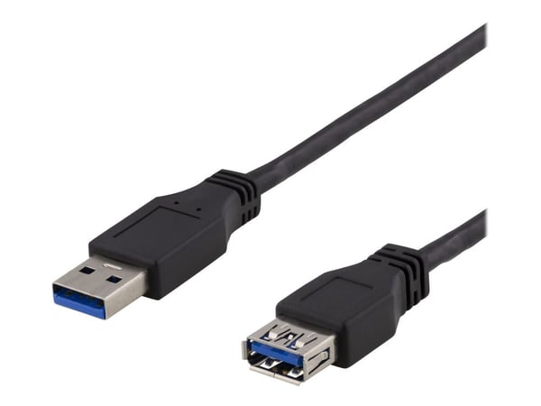 DELTACO USB3-243 - USB-jatkojohto - USB Type A (naaras) - USB Type A (uros) - USB 3.1 Gen 1 - 3 m - musta