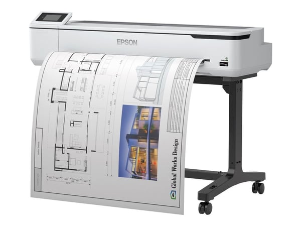 Epson SureColor SC-T5100 - 36" storformatsskriver - farge - ink-jet - Rull (91,4 cm) - 2400 x 1200 dpi - Gigabit LAN, Wi-Fi(n), USB 3.0 - kutter
