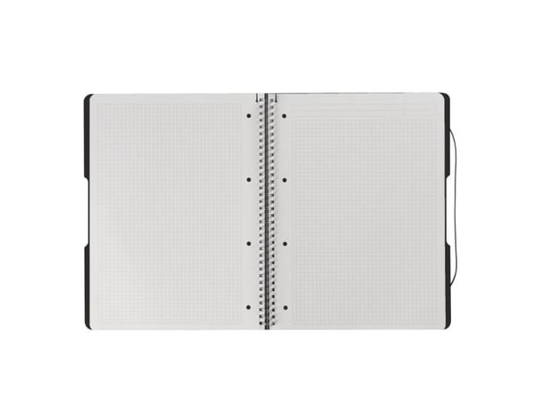 Herlitz to go - Spiralblokk - spiralbundet - A4 (210 x 297 mm) - 80 ark / 160 sider - hvitt papir - rutet - svart perm