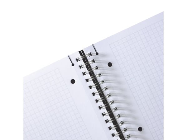 Herlitz to go - Spiralblokk - spiralbundet - A4 (210 x 297 mm) - 80 ark / 160 sider - hvitt papir - rutet - svart perm