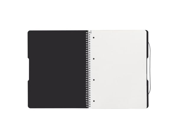 Herlitz to go - Spiralblokk - spiralbundet - A4 (210 x 297 mm) - 80 ark / 160 sider - hvitt papir - rutet - svart perm