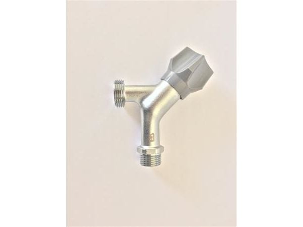 Unite aftapshane 1/2" x 3/4" med kontraventil krom Unite aftapshane 1/2" x 3/4" med kontraventil krom