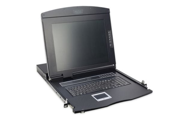 Digitus Professional DS-72210 - KVM-konsoll - 17" - kan monteres i rack - 1280 x 1024 @ 60 Hz - 1000:1 - svart, RAL 9005 - 1U