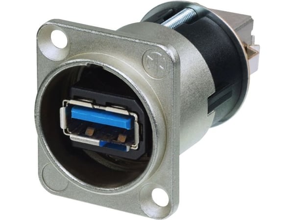 Neutrik NAUSB3, USB 3.0 Type A, USB 3.0 Type B, Svart, Metallisk