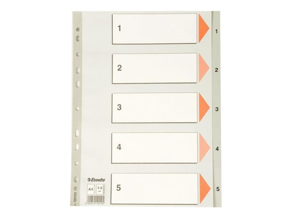 Esselte 100103, Numeroitu välilehtihakemisto, Polypropeeni (PP), Harmaa, Muotokuva, A4, 0.12 mm Esselte 100103, Numeroitu välilehtihakemisto, Polypropeeni (PP), Harmaa, Muotokuva, A4, 0.12 mm