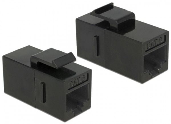 DeLOCK 86381, Kulmikas, Musta, RJ-45, RJ-45, Naaras, Naaras