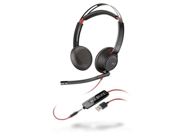 Poly Blackwire 5220 - 5200 Series - headset - på örat - kabelansluten - USB, 3,5 mm kontakt - Certifierad för Microsoft-teams