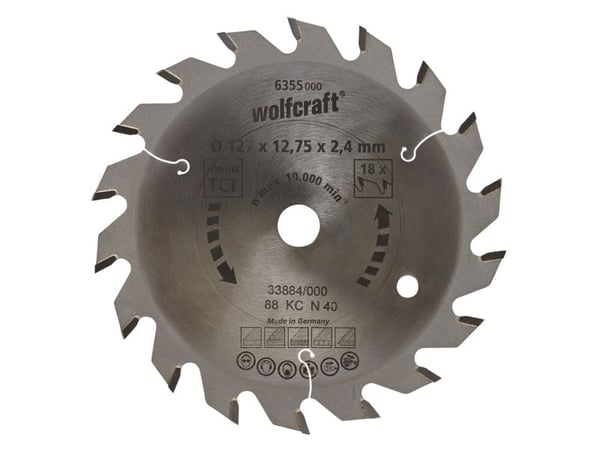 wolfcraft GmbH 4006885635500, Trä, 12,7 cm, 1,27 cm, Tungsten Carbide Tipped (TCT), 10000 RPM, 2,4 mm